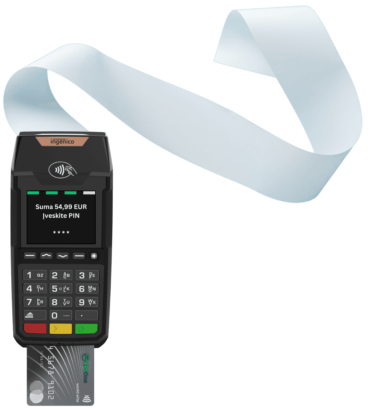 EPS One cash register with a thermal receipt roll